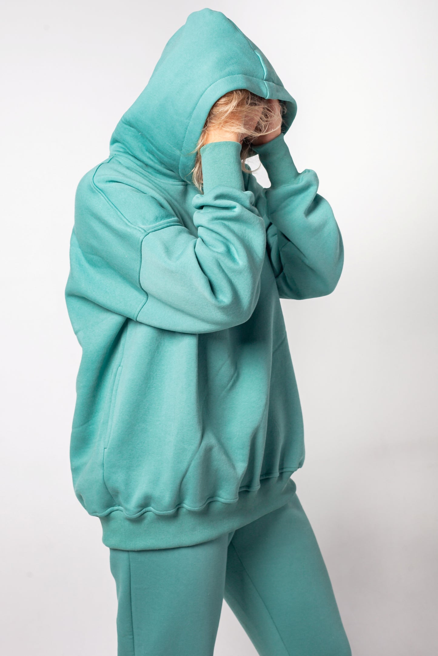 Anzug warm Damen Hoodie+Hose sattes grün