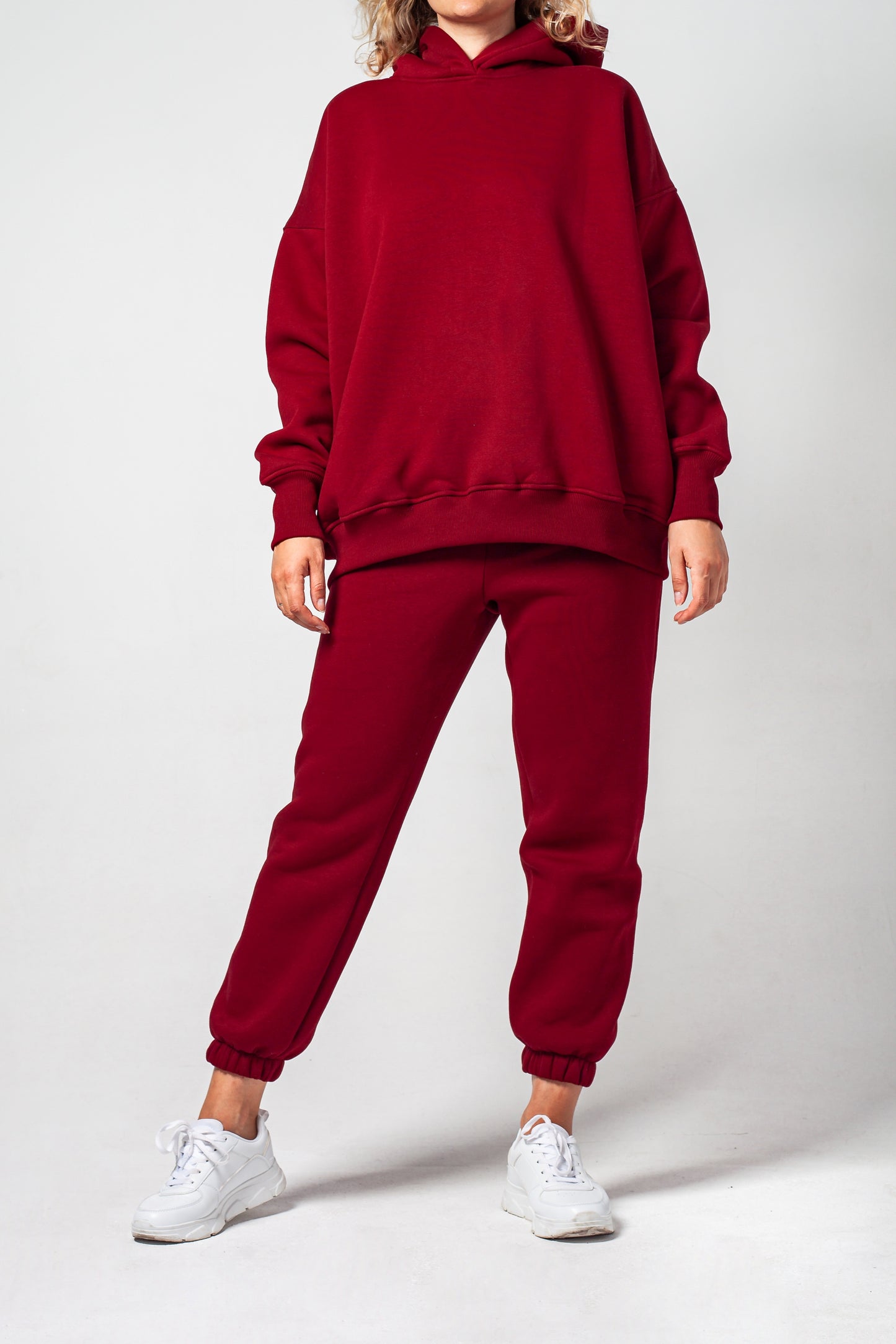 Anzug warm Damen Hoodie+Hose rot