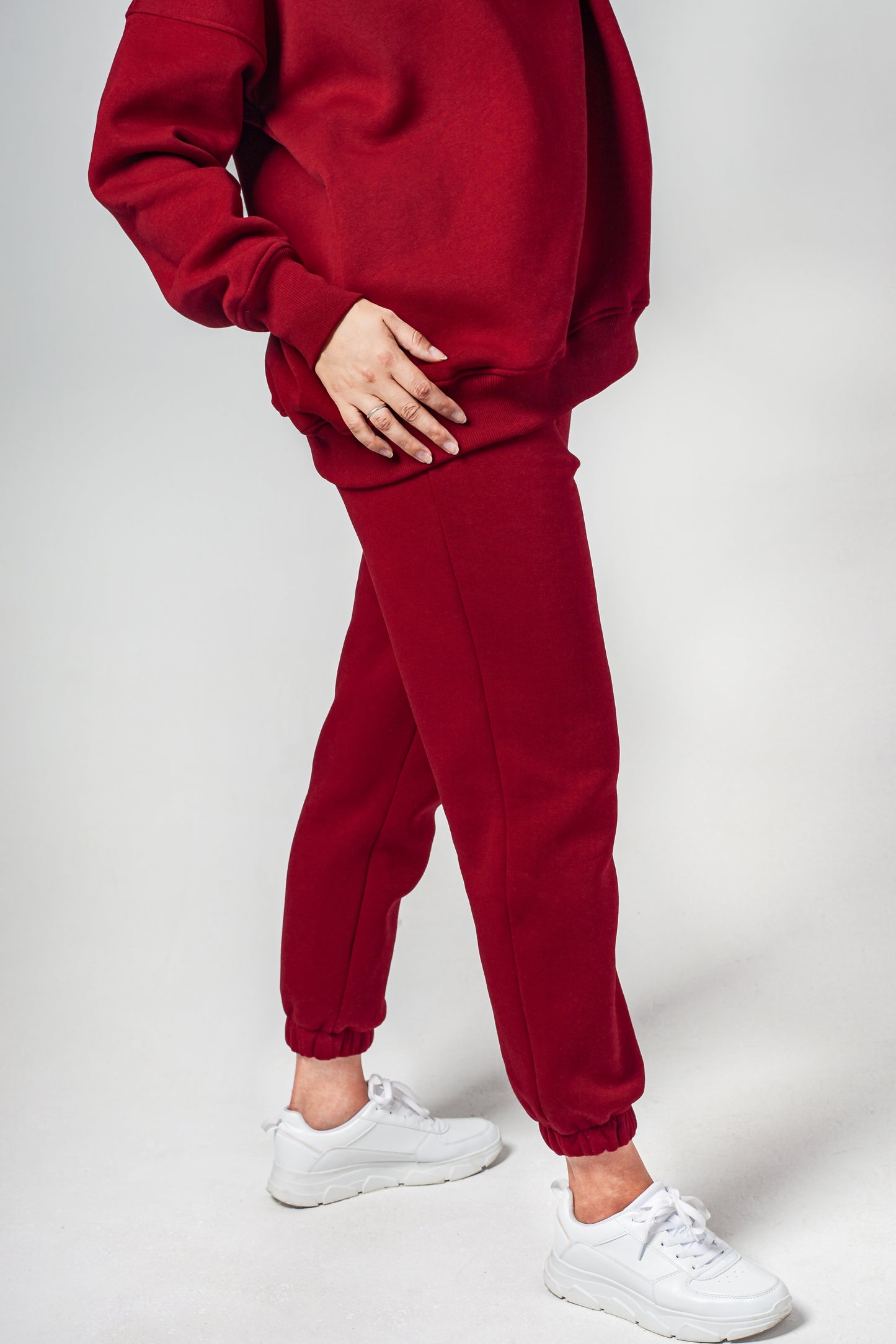 Anzug warm Damen Hoodie+Hose rot