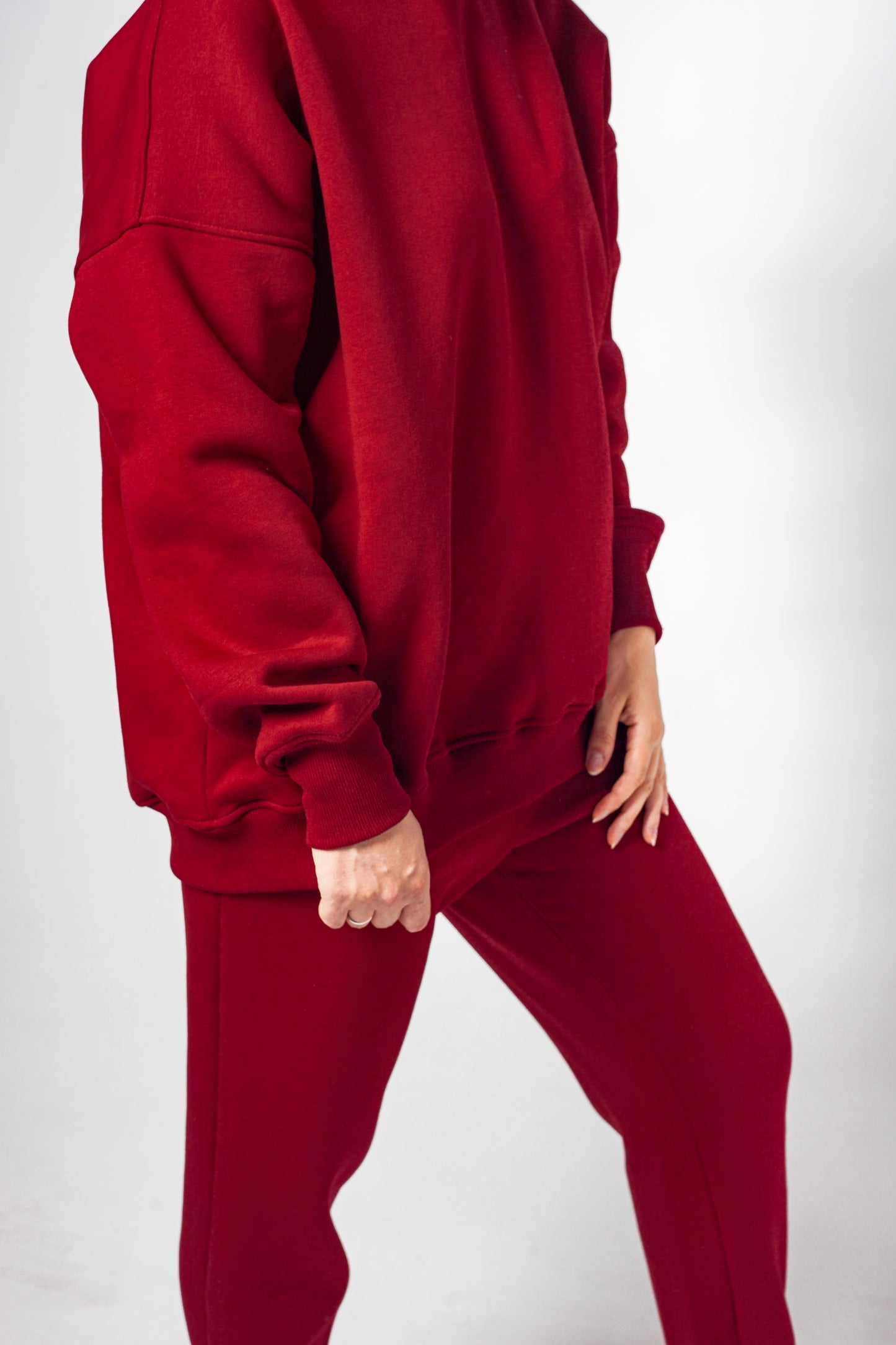 Anzug warm Damen Hoodie+Hose rot