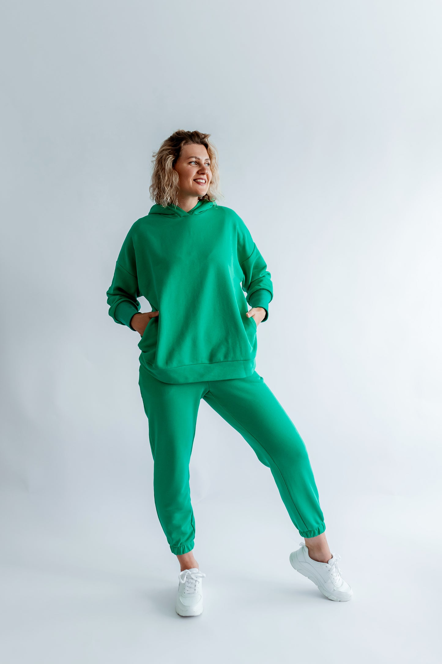 Sportanzug Damen Hoodie+Hose Grün