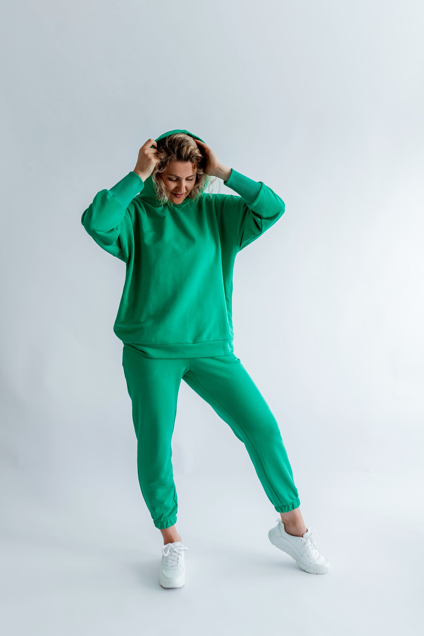 Sportanzug Damen Hoodie+Hose Grün