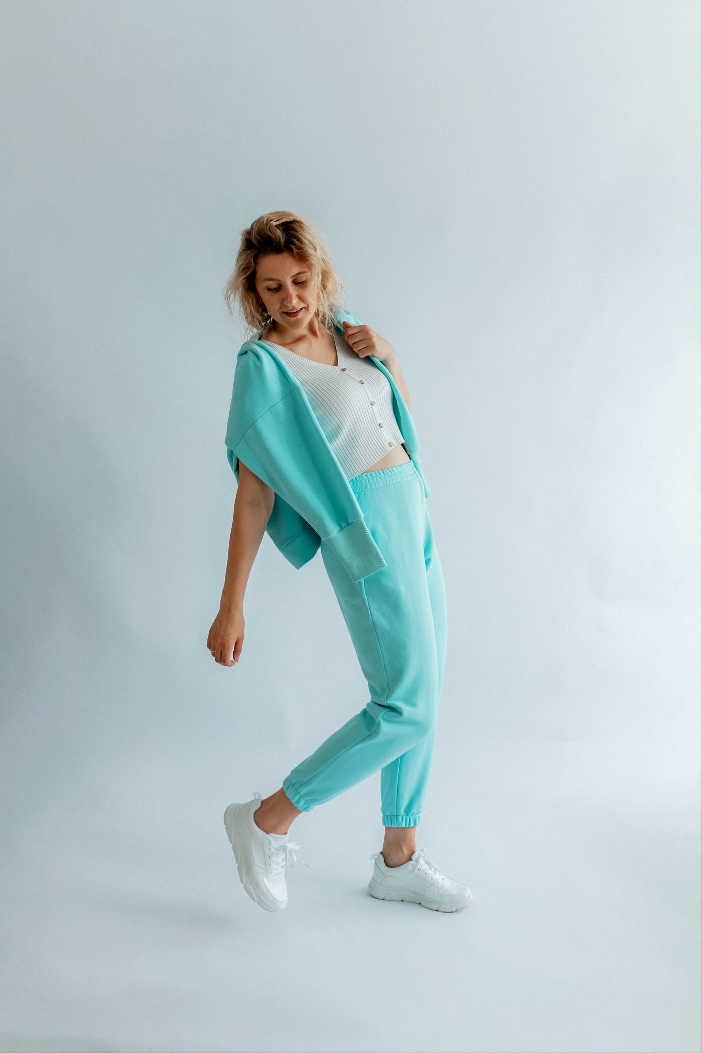 Sportanzug Damen Hoodie+Hose Minze