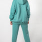 Hoodie warm sattes grün Damen Baumwolle