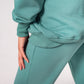 Hoodie warm sattes grün Damen Baumwolle