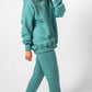 Hoodie warm sattes grün Damen Baumwolle