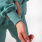 Hoodie warm sattes grün Damen Baumwolle