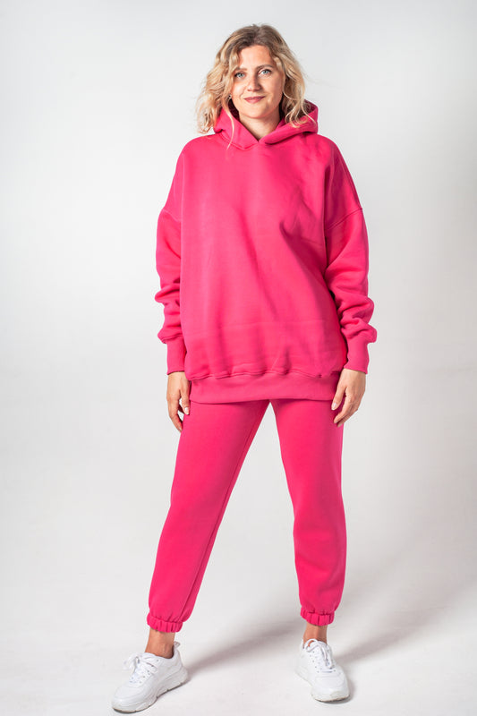 Anzug warm Damen Hoodie+Hose rose