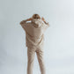 Sportanzug Damen Hoodie+Hose Beige
