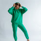 Sportanzug Damen Hoodie+Hose Grün