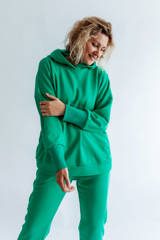 Sportanzug Damen Hoodie+Hose Grün