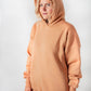 Hoodie warm Oversize hellbraun Damen Baumwolle