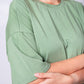 T-Shirt Einfarbiges Olive Oversize Baumwolle
