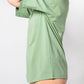 T-Shirt Einfarbiges Olive Oversize Baumwolle