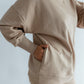Pullover Oversize Beige Damen Baumwolle