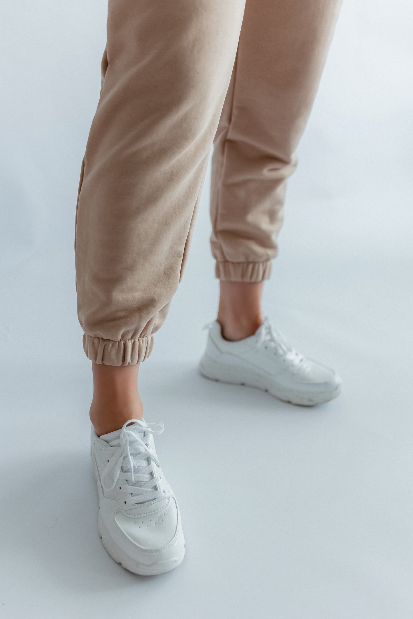 Sportanzug Damen Hoodie+Hose Beige